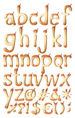 Letters of the alphabet with Indian artwork