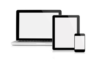Laptop, tablet and mobile phone
