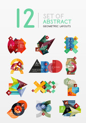 Naklejka premium Set of vector abstract geometric layout