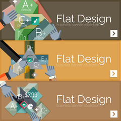 Flat design vector infographic banners with geometric