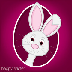 Easter bunny and egg card in vector format.