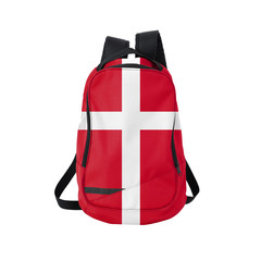 Denmark flag backpack isolated on white