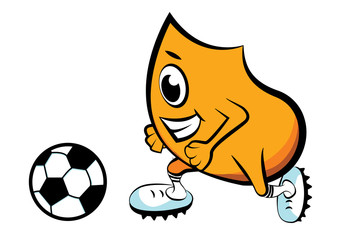 Fototapeta premium Cartoon character Blinky playing soccer vector illustration