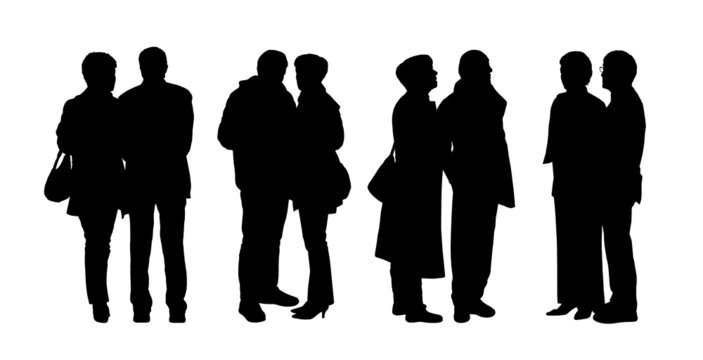people standing outdoor silhouettes set 28