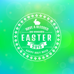 Vector Easter card. Blurred background.