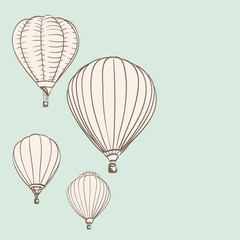 Fototapeta premium hot air balloons background drawing