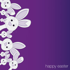 White Easter bunny card in vector format.