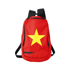 Vietnam flag backpack isolated on white