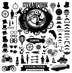 Steampunk elements. Vector icons