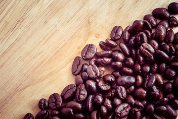 Coffee beans with filter effect retro vintage style
