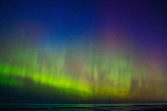 Beautiful Aurora Borealis over sea