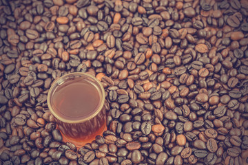 Coffee cup and beans - vintage effect style pictures