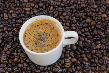 Coffee cup and Coffee beans