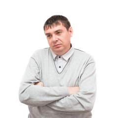 Obraz premium young man folded his hands