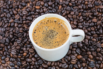 Coffee cup and Coffee beans