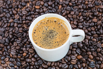 Coffee cup and Coffee beans
