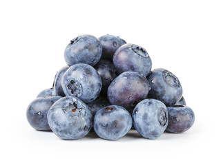 fresh wet blueberries isolated