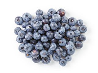 fresh wet blueberries top view