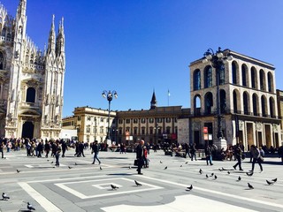 Obraz premium Milano, Piazza Duomo - Palazzo Reale ed Arengario