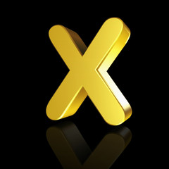 Obraz premium Gold letter X in 3D