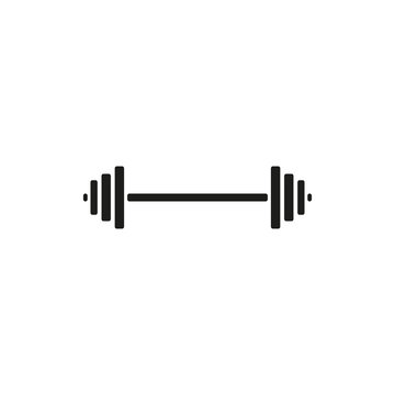 The dumbbell icon. Bodybuilding symbol. Flat