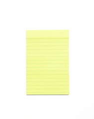 Yellow lined note paper