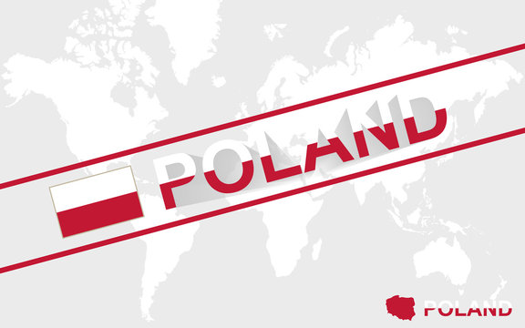 Fototapeta Poland map flag and text illustration