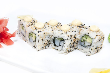 delicious seafood sushi at a Japanese restaurant