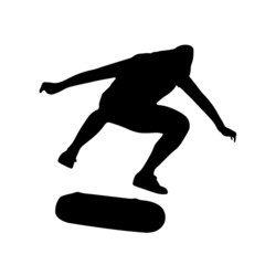 Skateboarder Silhouette Kickflip