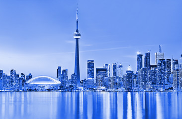 The Reflection of Toronto skyline in Ontario, Canada. © Javen