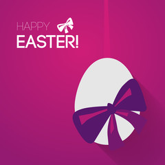 easter background with egg and ribbon