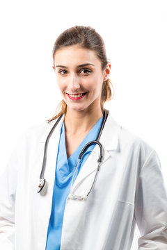 Young Smiling Doctor with a Stethoscope