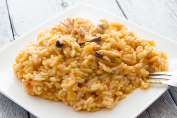 Risotto with seafood