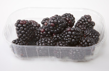 Blackberries in tray