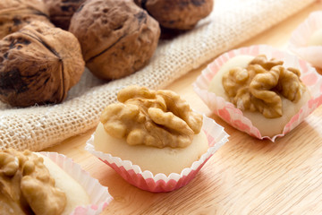 Walnuts with almond paste