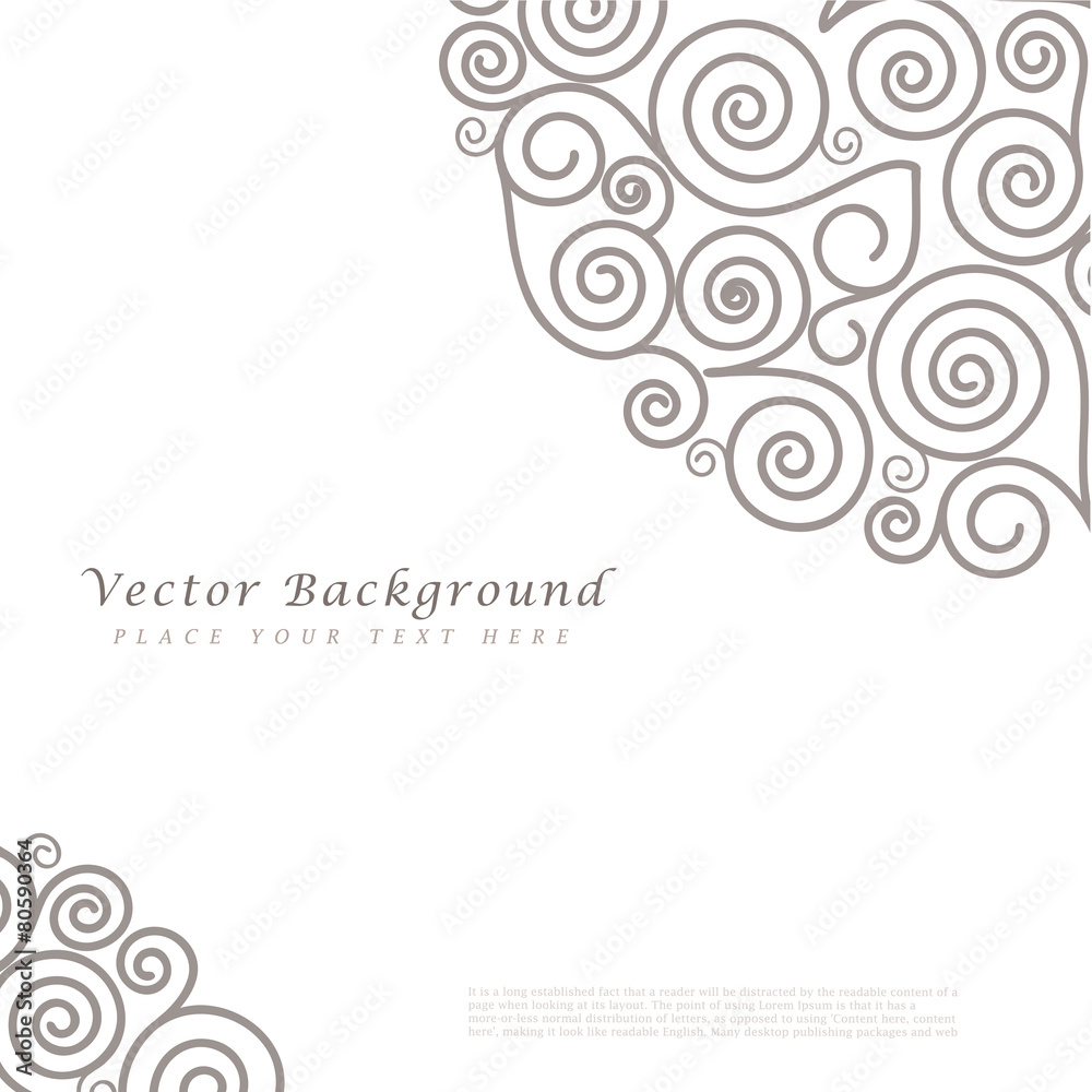 Poster abstract vector background with curls.