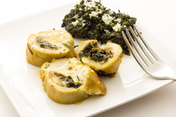 Roasted chicken breast stuffed with spinach