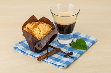 Muffin with espresso