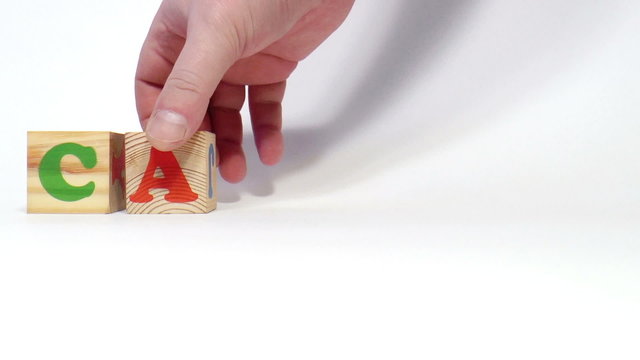 The video shows casino built of wooden blocks