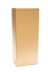 closed golden box on a white background