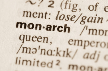 Dictionary definition of word monarch
