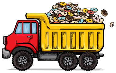Dump Truck, Full to the top with yummy donuts