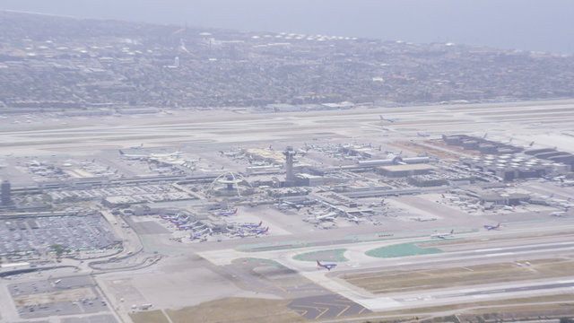 Aerial view of LAX Los Angeles City Airport