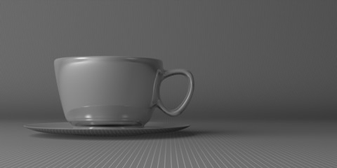 White cup on saucer
