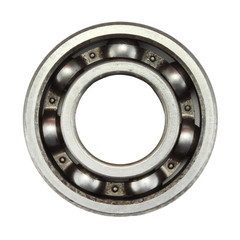 Copper and gold gear isolated on white background