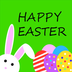 Easter bunny and easter eggs