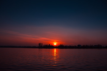 Naklejka premium Picturesque forest and the river