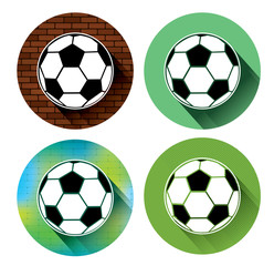 Soccer ball icons set