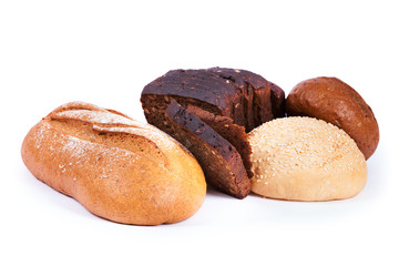 bread on a white background
