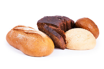 bread on a white background